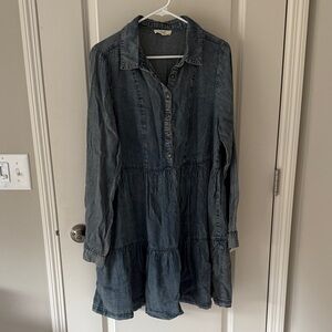 Easel Denim Long Sleeve Dress